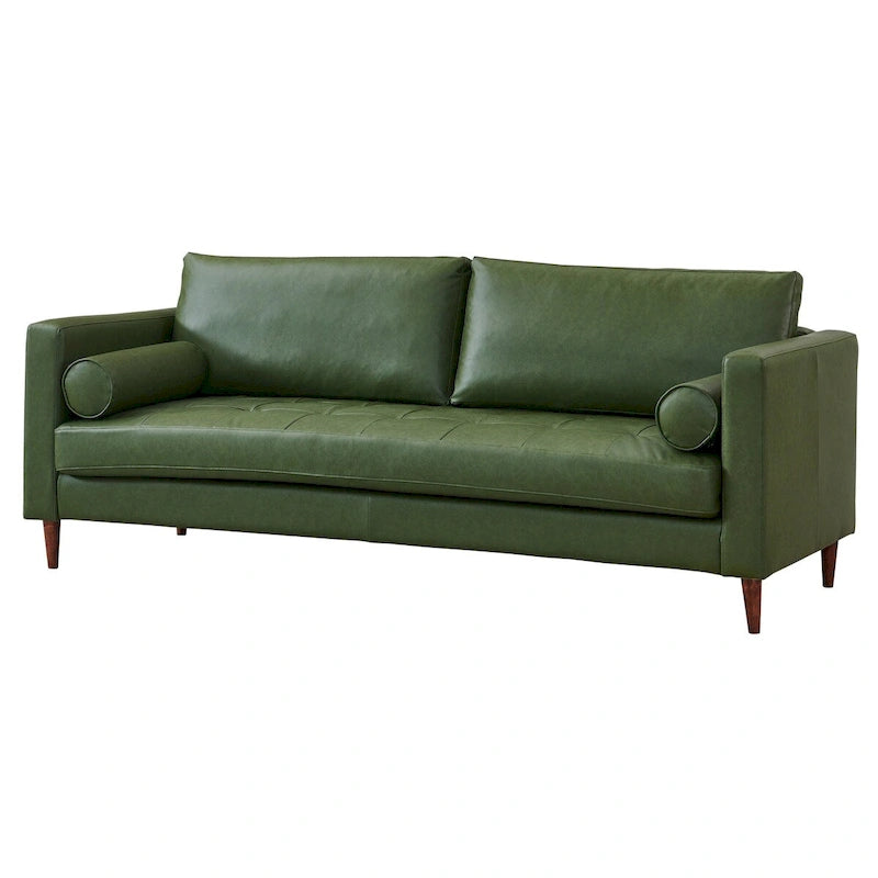Divano 3 posti moderno in ecopelle blu/verde/marrone chiaro