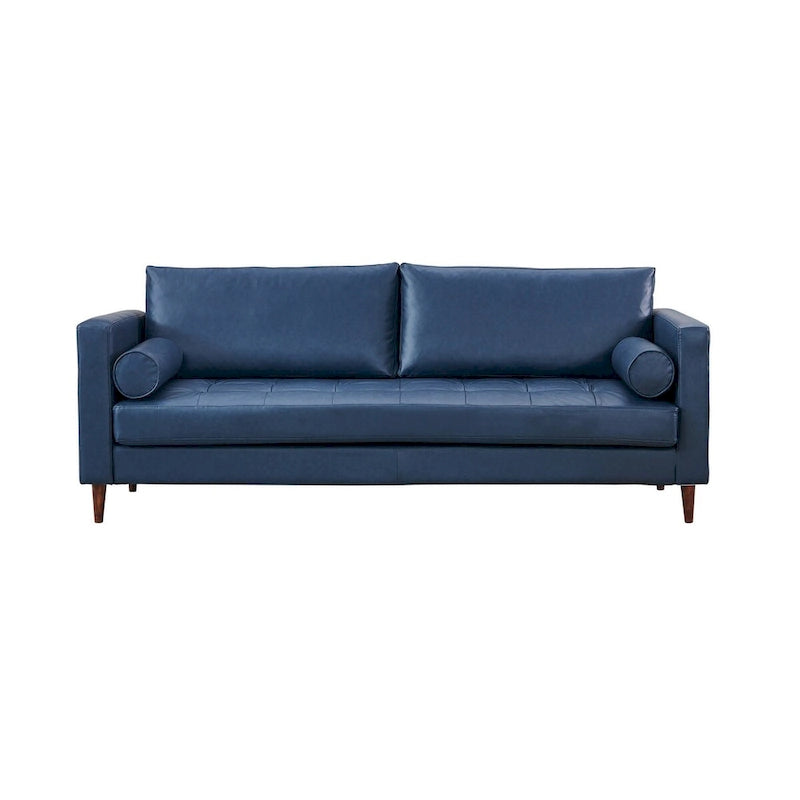 Divano 3 posti moderno in ecopelle blu/verde/marrone chiaro