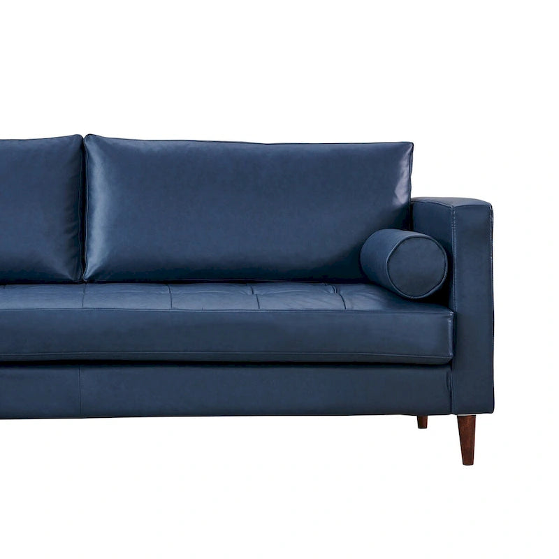 Divano 3 posti moderno in ecopelle blu/verde/marrone chiaro