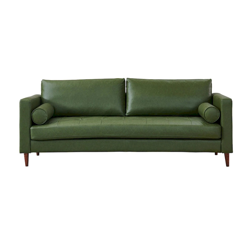 Divano 3 posti moderno in ecopelle blu/verde/marrone chiaro