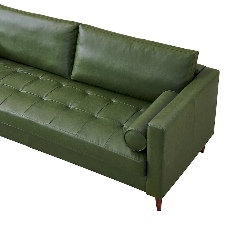 Divano 3 posti moderno in ecopelle blu/verde/marrone chiaro