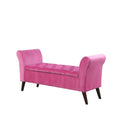 Panca contenitore imbottita con braccioli rosa acceso/beige, 1 posto