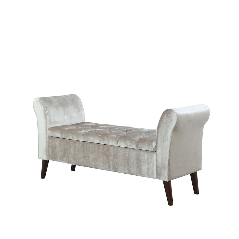 Panca contenitore imbottita con braccioli rosa acceso/beige, 1 posto