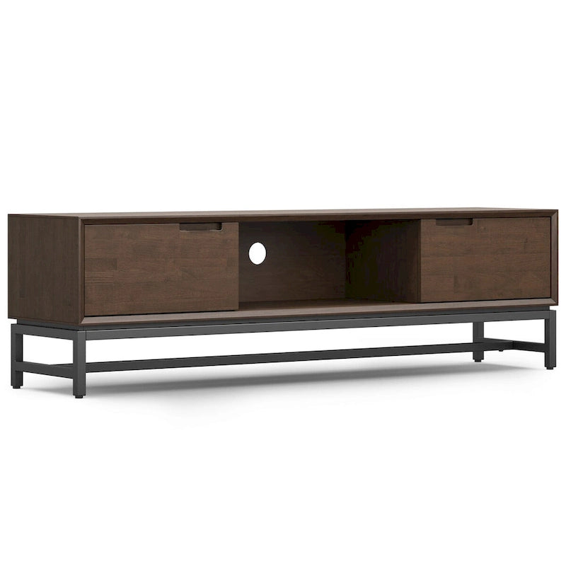 Mobile TV moderno industriale Noce Marrone 72" per TV fino a 80"