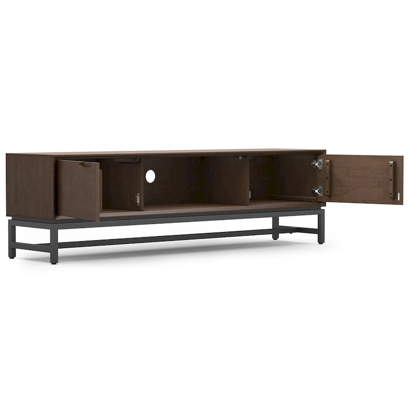 Mobile TV moderno industriale Noce Marrone 72" per TV fino a 80"