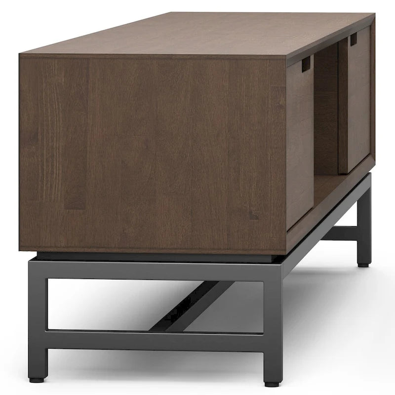 Mobile TV moderno industriale Noce Marrone 72" per TV fino a 80"