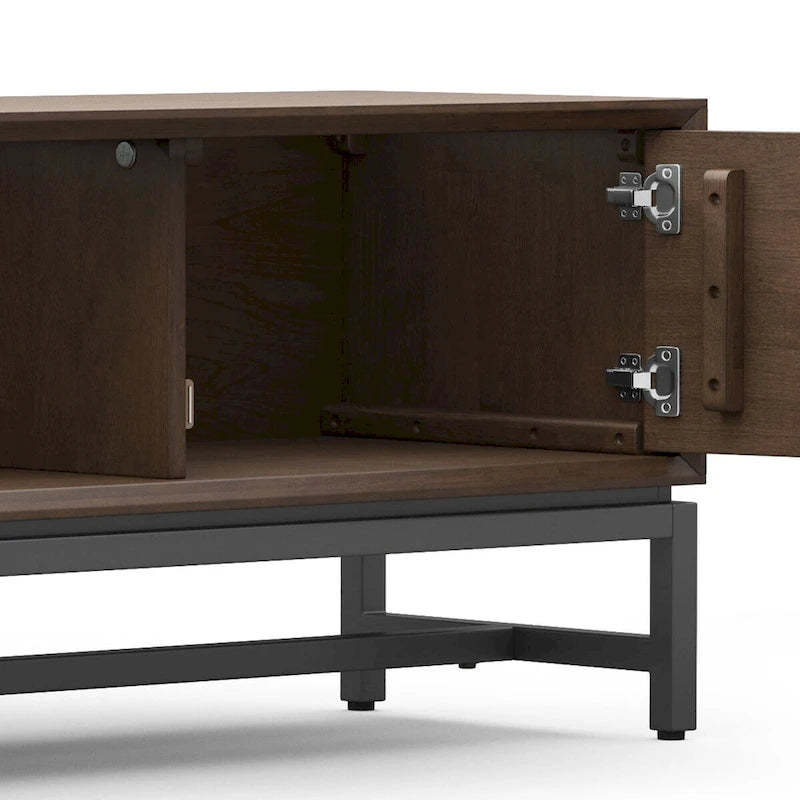 Mobile TV moderno industriale Noce Marrone 72" per TV fino a 80"