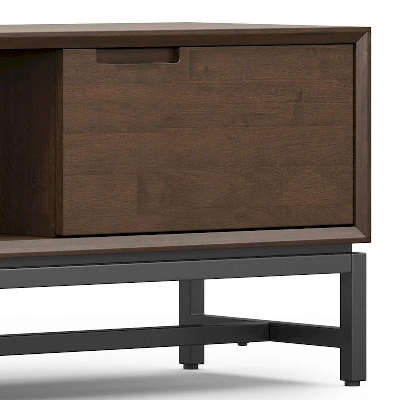 Mobile TV moderno industriale Noce Marrone 72" per TV fino a 80"
