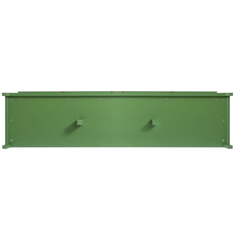 Mobile Porta TV Vintage Verde Antico con Ante in Vetro, Credenza a 2 Ante per 1