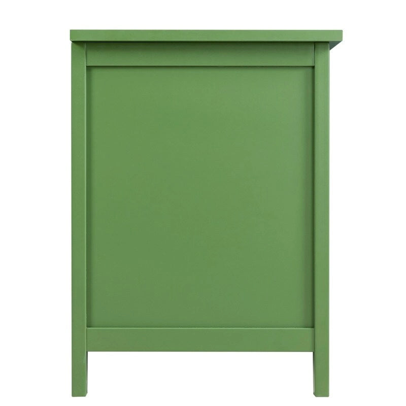 Mobile Porta TV Vintage Verde Antico con Ante in Vetro, Credenza a 2 Ante per 1