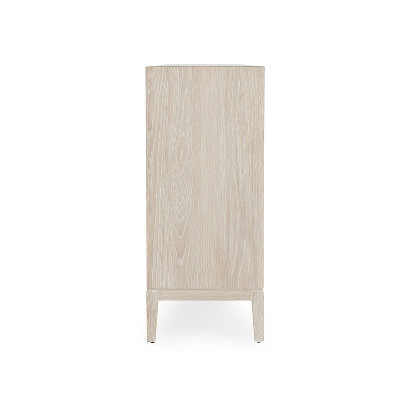 Credenza in Legno di Quercia Bianca | Stile Geometrico a 4 Ante | Posti a sedere 4
