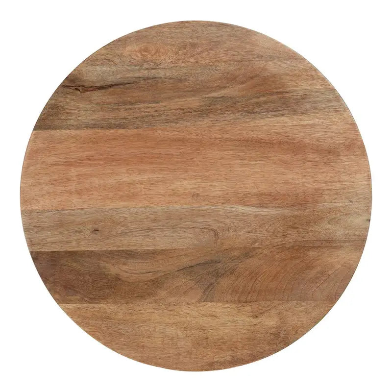 Tavolino rotondo a 2 ripiani naturale/argento, 48x48x63 cm, per 1 persona