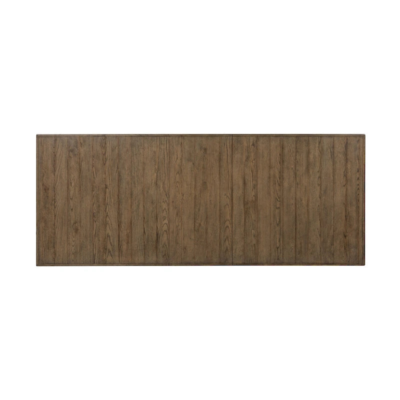Set tavolo da pranzo con gambe a cavalletto lavagna Brown, sedie con schienale a doghe, 5 posti a sedere