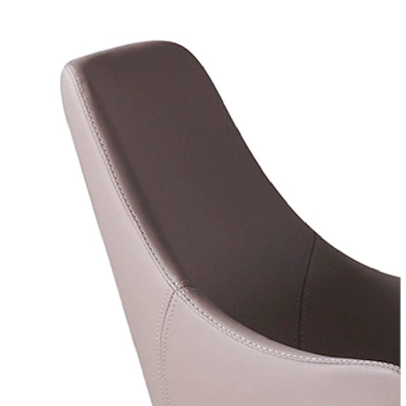 Sedia da pranzo beige e nera, schienale alto imbottito, set da 2