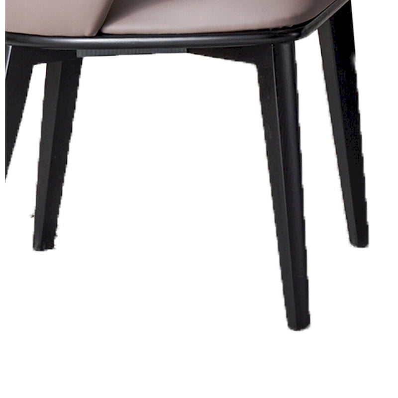 Sedia da pranzo beige e nera, schienale alto imbottito, set da 2