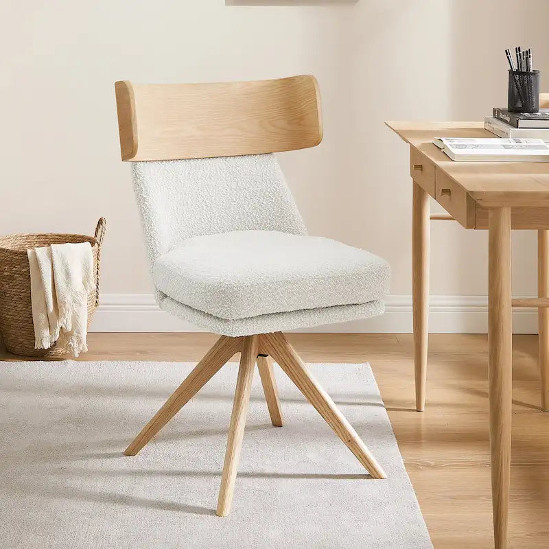 Sedia da scrivania girevole senza braccioli verde/bianco sporco/grigio/giallo/marrone lino per 1 persona