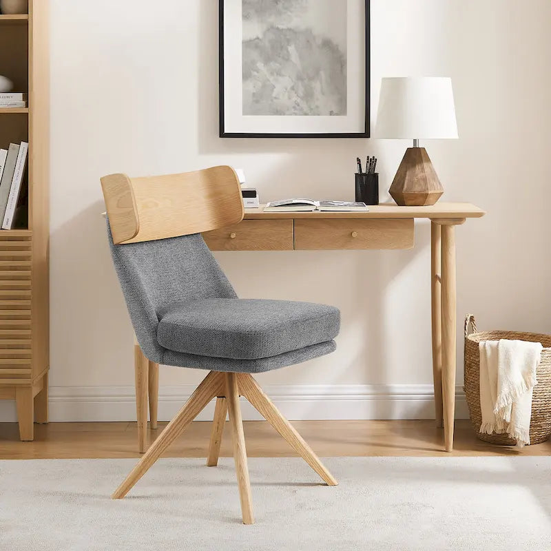Sedia da scrivania girevole senza braccioli verde/bianco sporco/grigio/giallo/marrone lino per 1 persona