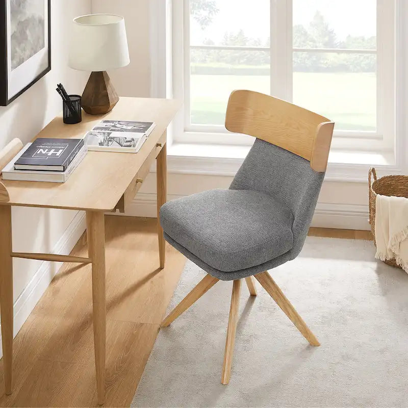 Sedia da scrivania girevole senza braccioli verde/bianco sporco/grigio/giallo/marrone lino per 1 persona