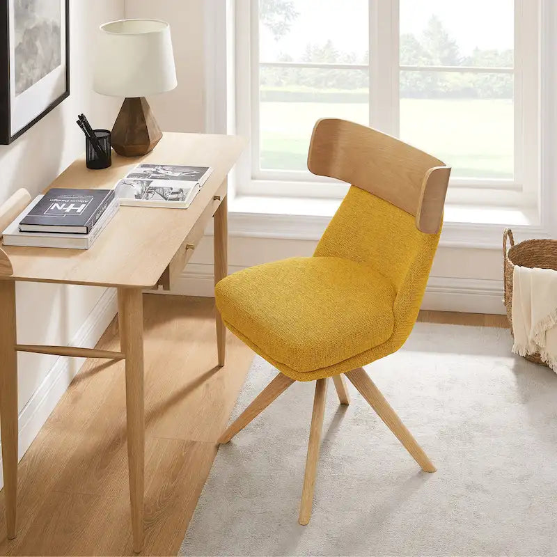 Sedia da scrivania girevole senza braccioli verde/bianco sporco/grigio/giallo/marrone lino per 1 persona