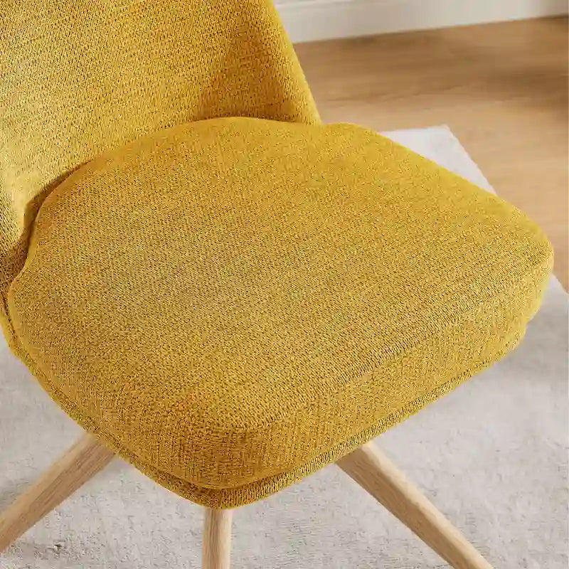 Sedia da scrivania girevole senza braccioli verde/bianco sporco/grigio/giallo/marrone lino per 1 persona
