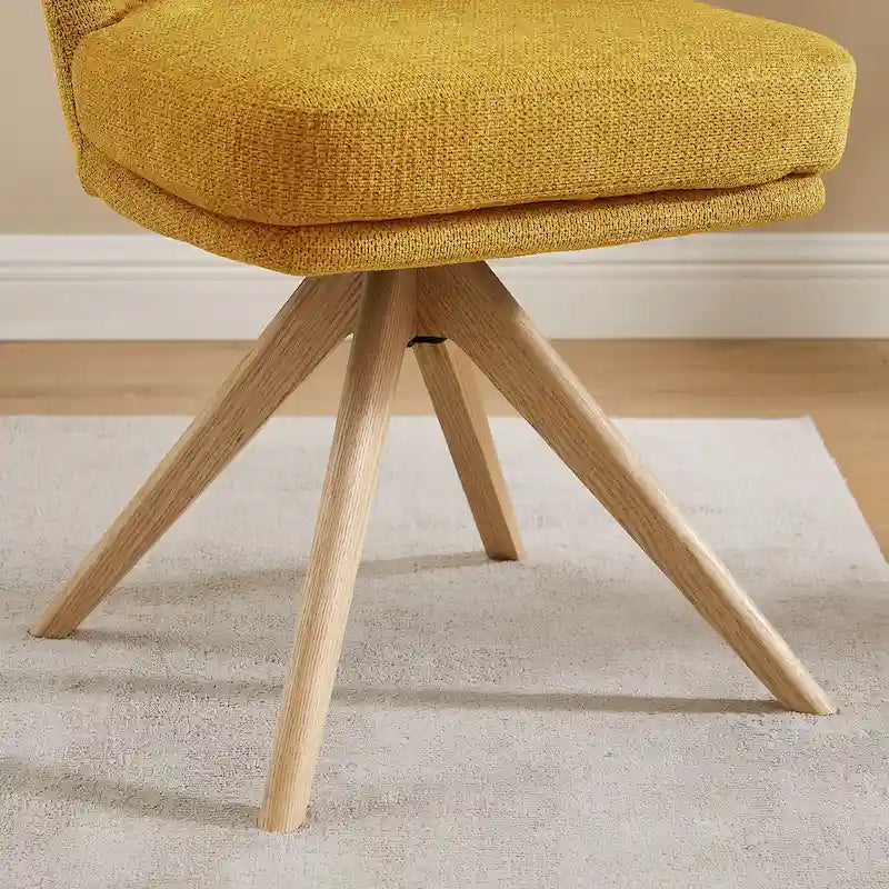 Sedia da scrivania girevole senza braccioli verde/bianco sporco/grigio/giallo/marrone lino per 1 persona