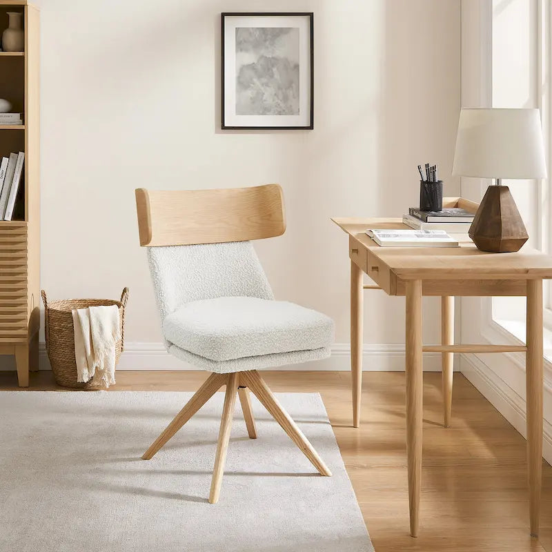 Sedia da scrivania girevole senza braccioli verde/bianco sporco/grigio/giallo/marrone lino per 1 persona