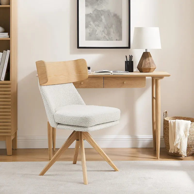 Sedia da scrivania girevole senza braccioli verde/bianco sporco/grigio/giallo/marrone lino per 1 persona