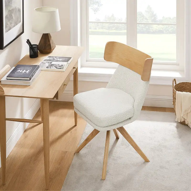 Sedia da scrivania girevole senza braccioli verde/bianco sporco/grigio/giallo/marrone lino per 1 persona