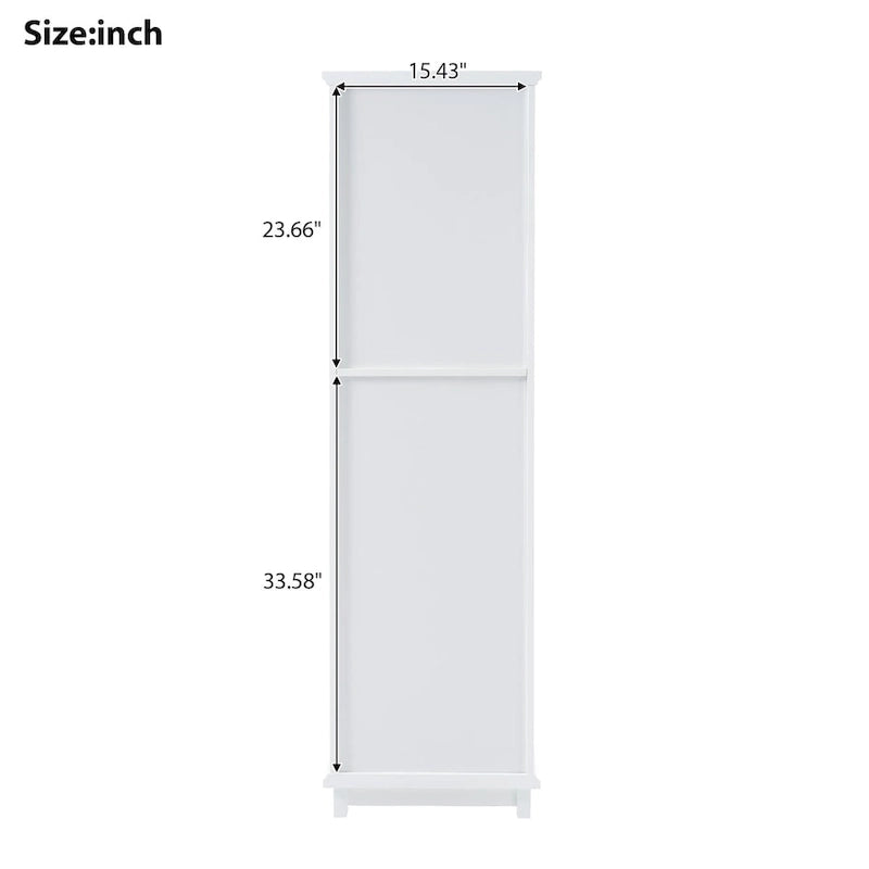 Armadietto alto da bagno bianco/nero con ante in vetro, 1 persona