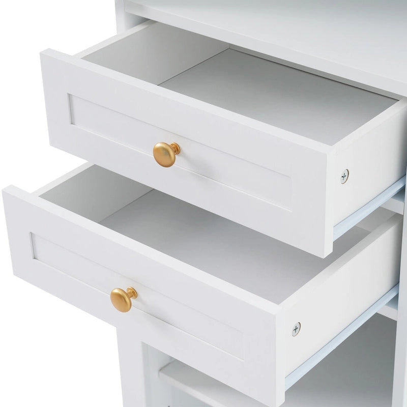 Armadietto alto da bagno bianco/nero con ante in vetro, 1 persona