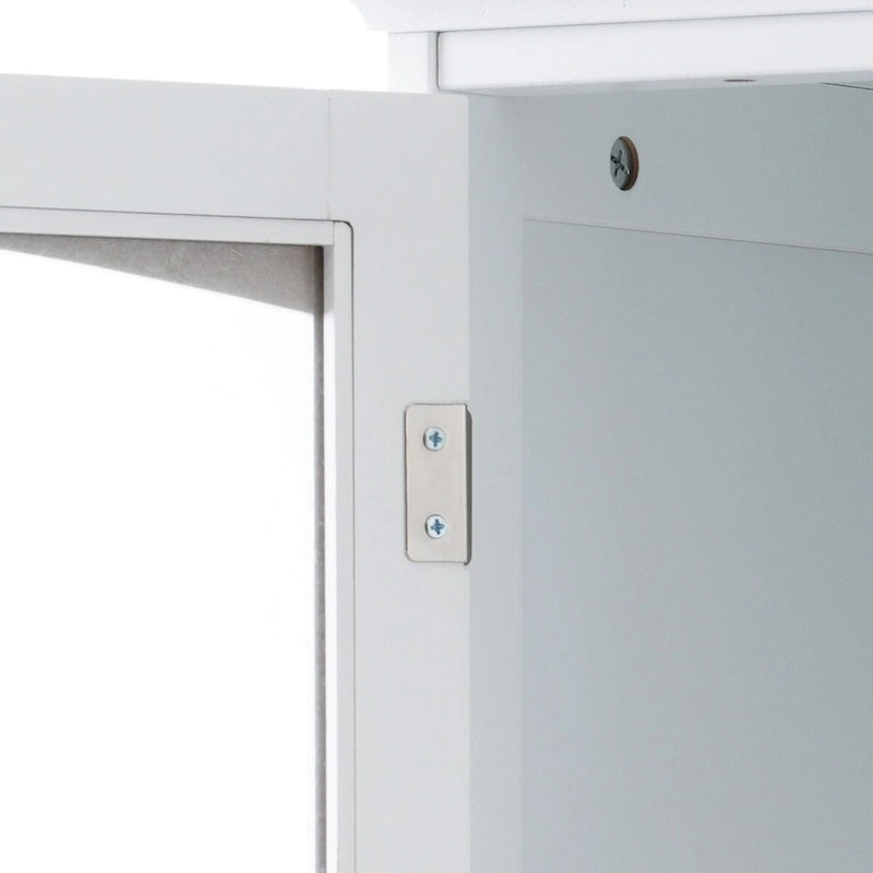 Armadietto alto da bagno bianco/nero con ante in vetro, 1 persona