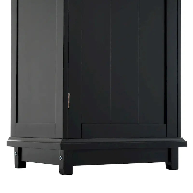 Armadietto alto da bagno bianco/nero con ante in vetro, 1 persona