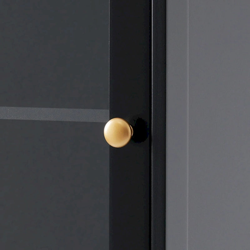 Armadietto alto da bagno bianco/nero con ante in vetro, 1 persona