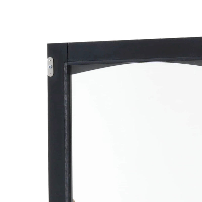 Armadietto alto da bagno bianco/nero con ante in vetro, 1 persona